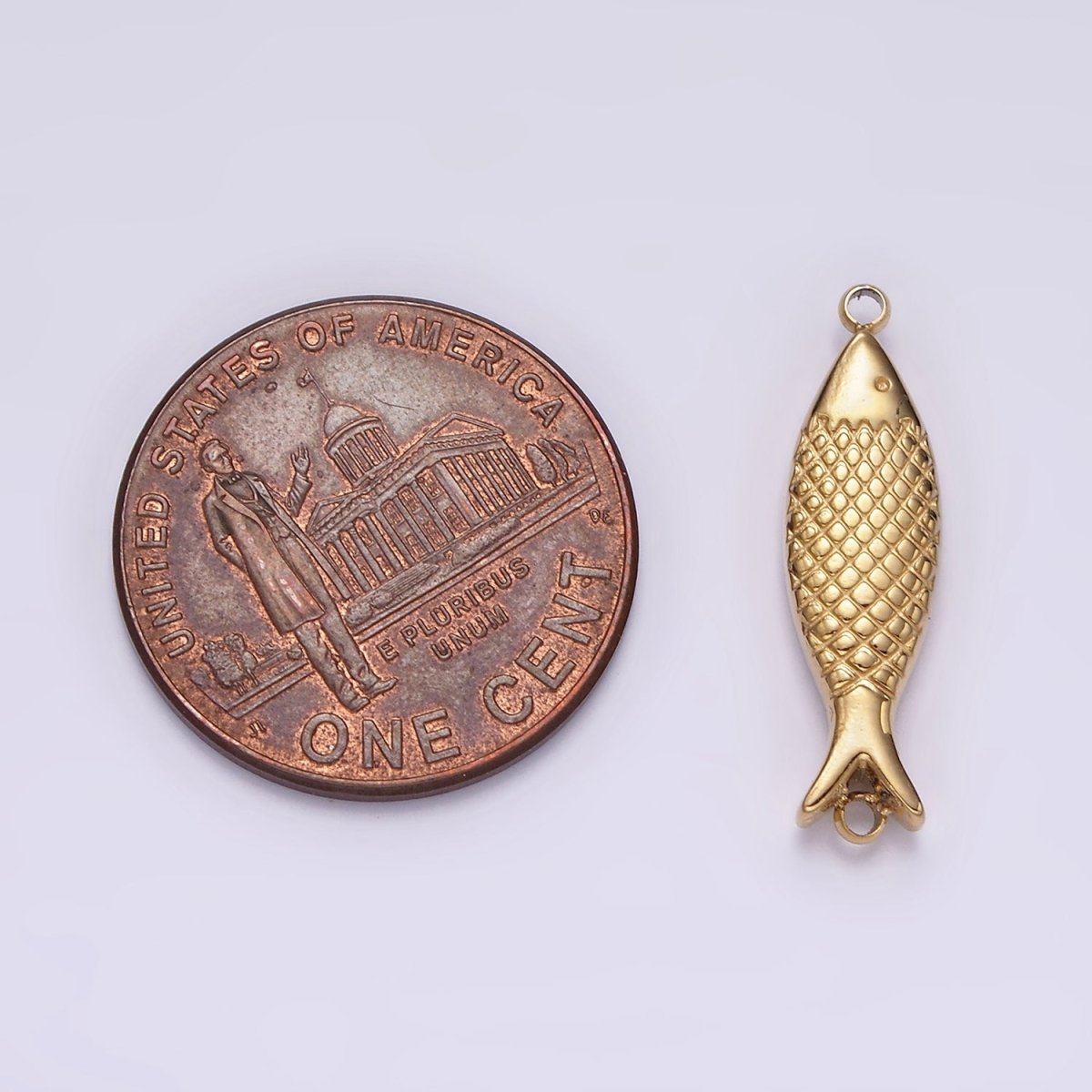 Stainless Steel 6mm Fish Scale-Textured Connector in Gold &amp; Silver | P1343