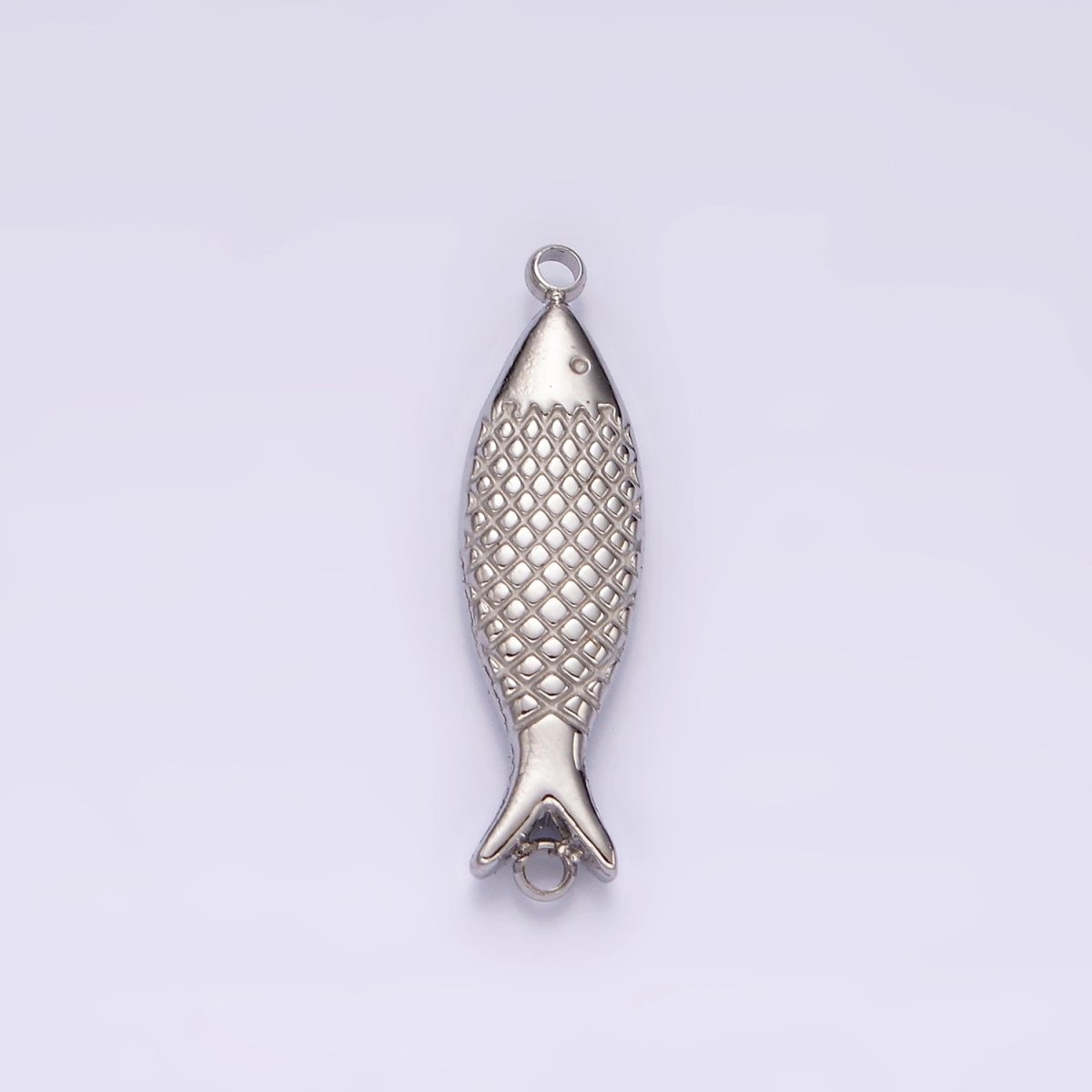 Stainless Steel 6mm Fish Scale-Textured Connector in Gold &amp; Silver | P1343