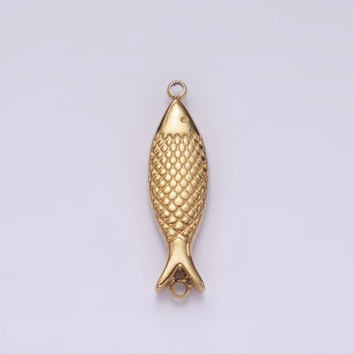 Stainless Steel 6mm Fish Scale-Textured Connector in Gold &amp; Silver | P1343