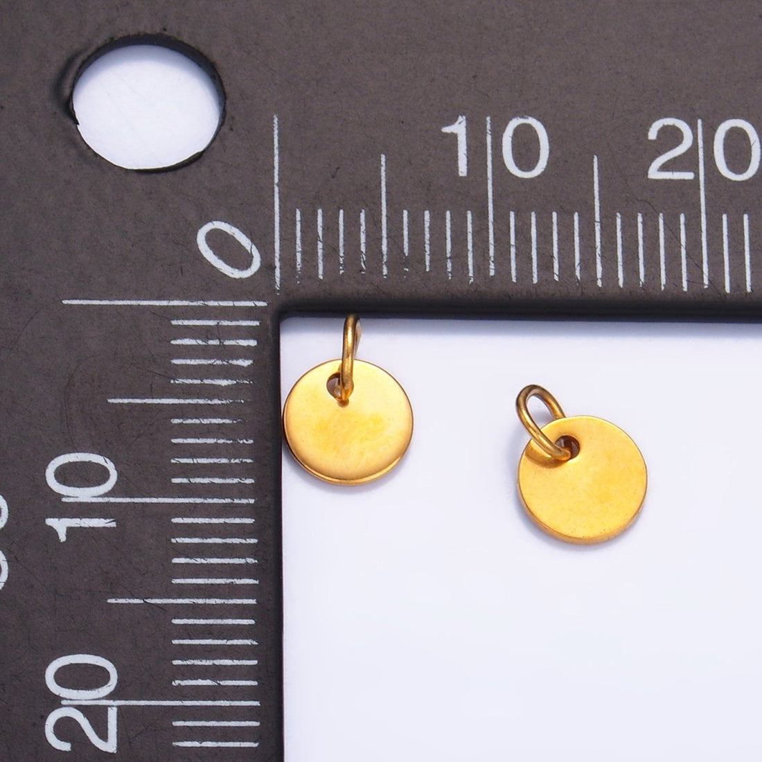 Stainless Steel 6mm Round Minimalist Logo Mini Charm Set by 10 Pieces | P657