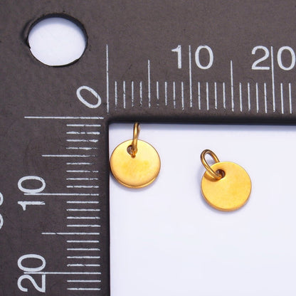 Stainless Steel 6mm Round Minimalist Logo Mini Charm Set by 10 Pieces | P657