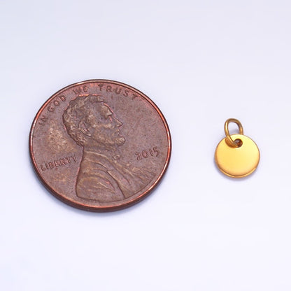 Stainless Steel 6mm Round Minimalist Logo Mini Charm Set by 10 Pieces | P657