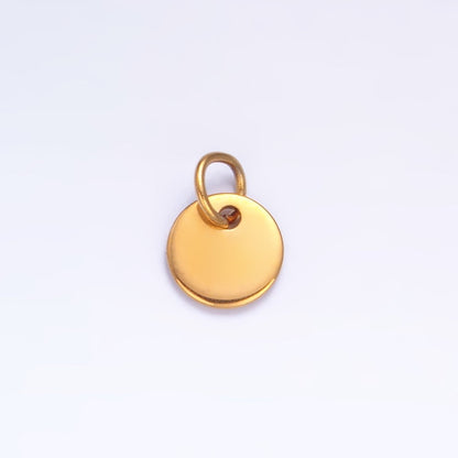 Stainless Steel 6mm Round Minimalist Logo Mini Charm Set by 10 Pieces | P657
