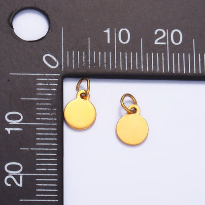 Stainless Steel 6mm Round Minimalist Logo Mini Charm Set by 10 Pieces | P659