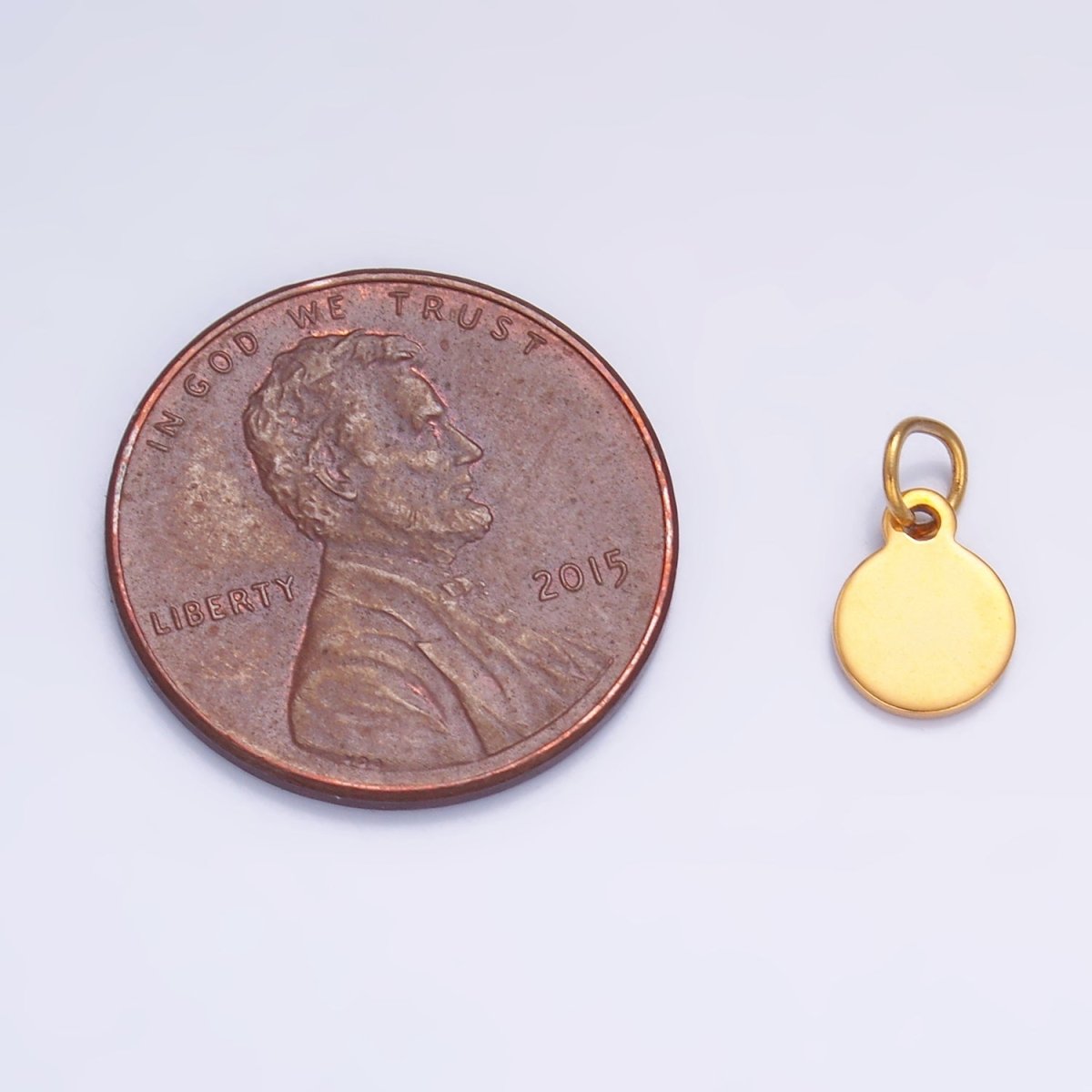 Stainless Steel 6mm Round Minimalist Logo Mini Charm Set by 10 Pieces | P659