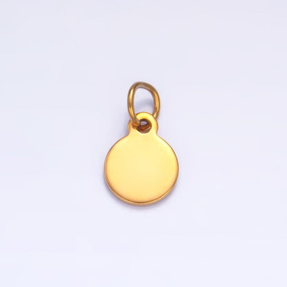 Stainless Steel 6mm Round Minimalist Logo Mini Charm Set by 10 Pieces | P659