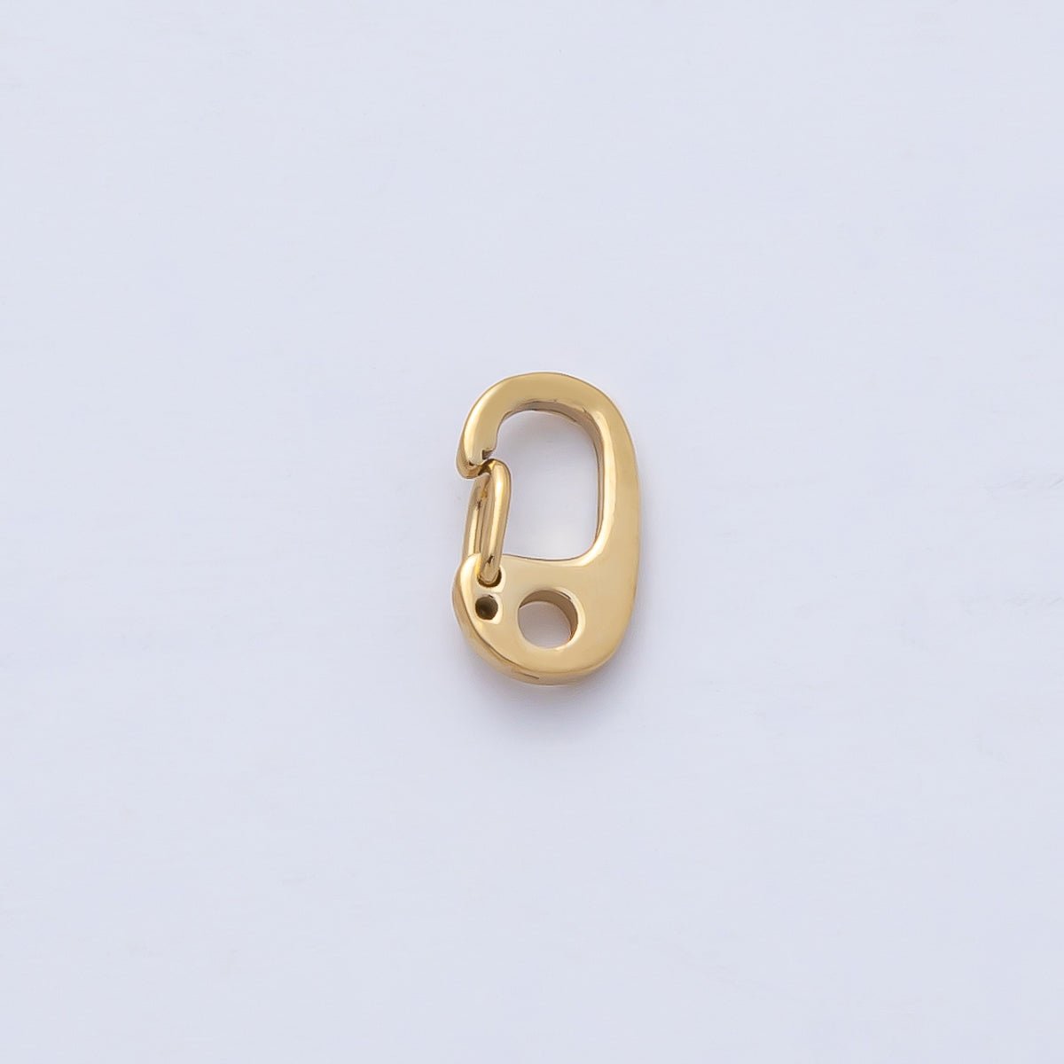 18K Gold PVD Stainless Steel 7.7mm Push Gate Oblong Minimalist Finding | Z1621
