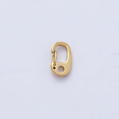 18K Gold PVD Stainless Steel 7.7mm Push Gate Oblong Minimalist Finding | Z1621