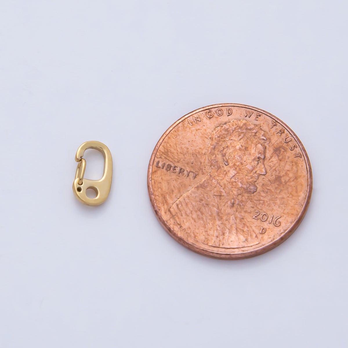 18K Gold PVD Stainless Steel 7.7mm Push Gate Oblong Minimalist Finding | Z1621