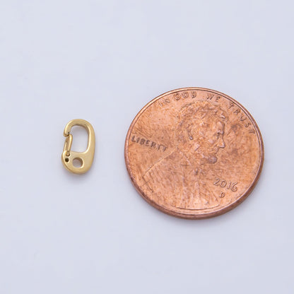18K Gold PVD Stainless Steel 7.7mm Push Gate Oblong Minimalist Finding | Z1621
