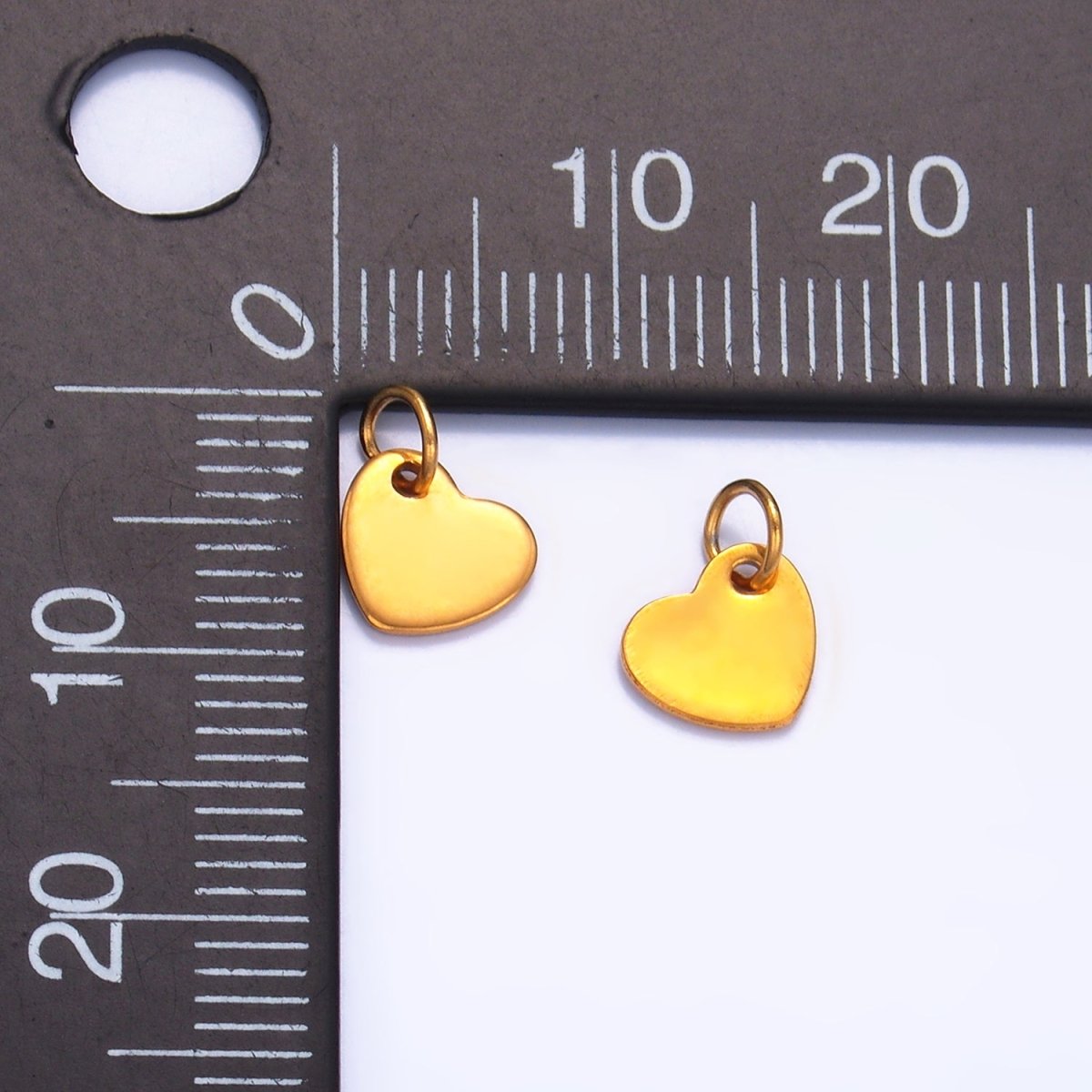 Stainless Steel 7mm Heart Minimalist Logo Mini Charm Set by 10 Pieces | P660