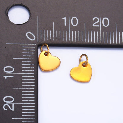 Stainless Steel 7mm Heart Minimalist Logo Mini Charm Set by 10 Pieces | P660