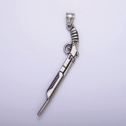 Stainless Steel 80mm Gun Weapon Minimalist Pendant | P1182