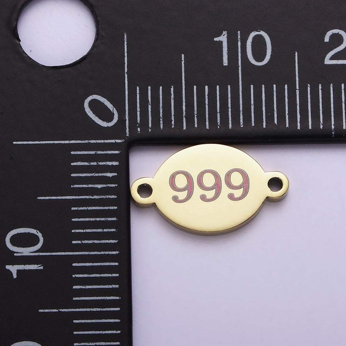 Stainless Steel 8mm Angel Number Numerology Engraved Oval Gold Connector | G672 - G681