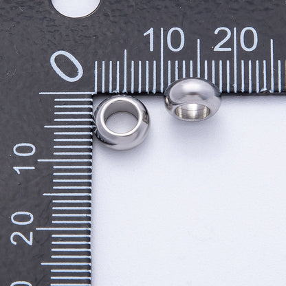 Stainless Steel 8mm Minimalist Rondelle Bead Set by 10 Pieces | Beads-00139
