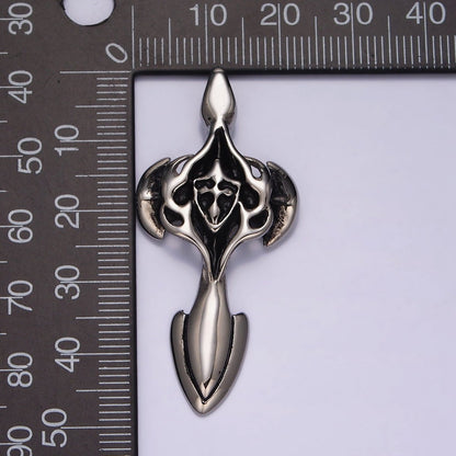 Stainless Steel Abstract St. James Cross Sword Silver Charm P-554