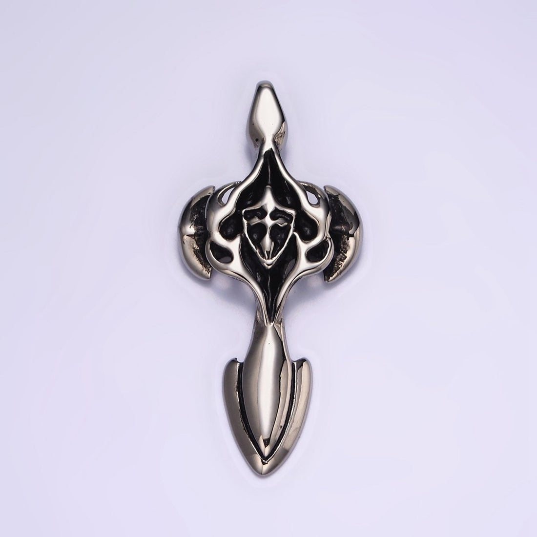 Stainless Steel Abstract St. James Cross Sword Silver Charm P-554
