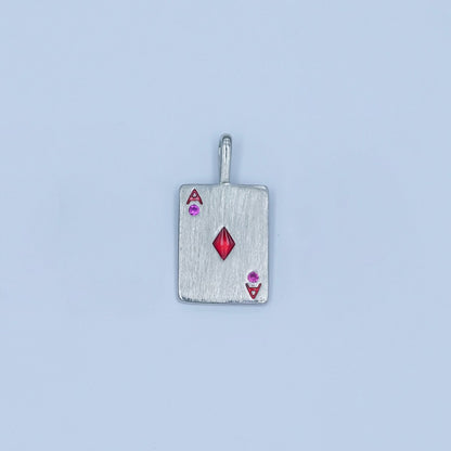 Stainless Steel Ace Playing Card CZ Pendant in Gold &amp; Silver | AA1449 - AA1452