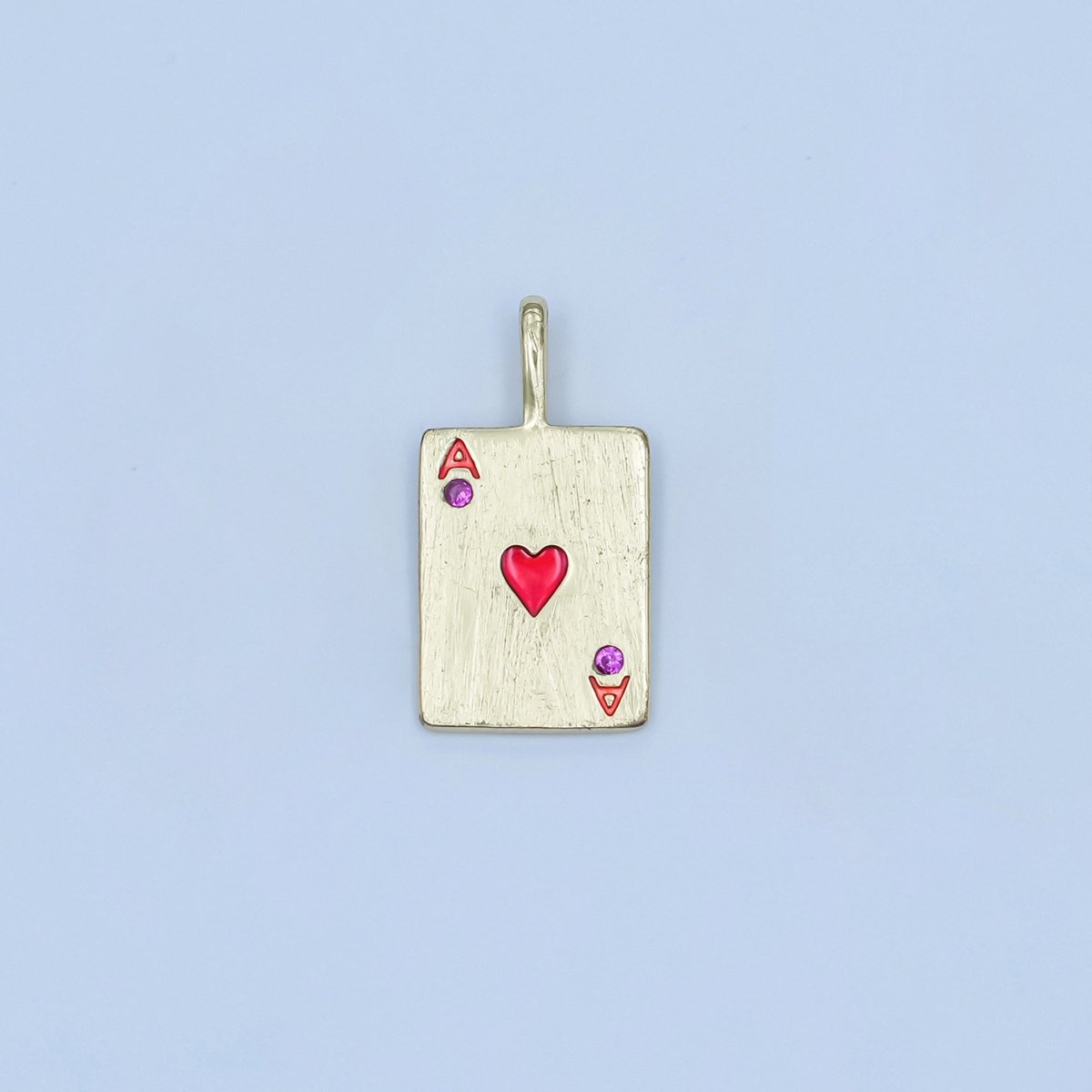 Stainless Steel Ace Playing Card CZ Pendant in Gold &amp; Silver | AA1449 - AA1452
