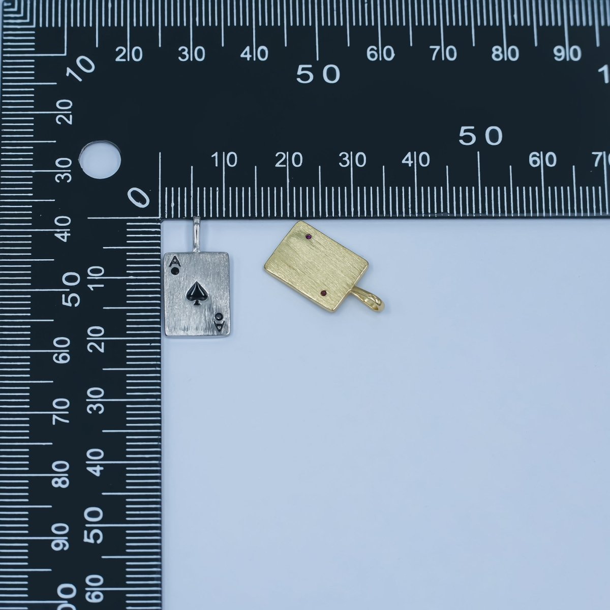 Stainless Steel Ace Playing Card CZ Pendant in Gold &amp; Silver | AA1449 - AA1452