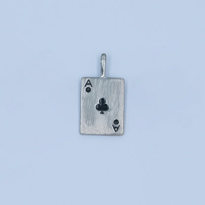 Stainless Steel Ace Playing Card CZ Pendant in Gold &amp; Silver | AA1449 - AA1452