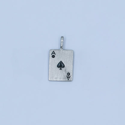 Stainless Steel Ace Playing Card CZ Pendant in Gold &amp; Silver | AA1449 - AA1452