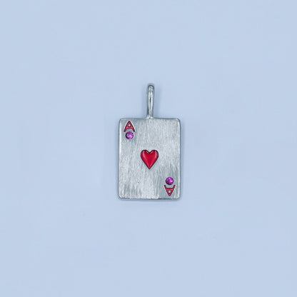 Stainless Steel Ace Playing Card CZ Pendant in Gold &amp; Silver | AA1449 - AA1452