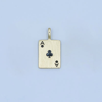 Stainless Steel Ace Playing Card CZ Pendant in Gold &amp; Silver | AA1449 - AA1452