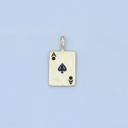 Stainless Steel Ace Playing Card CZ Pendant in Gold &amp; Silver | AA1449 - AA1452