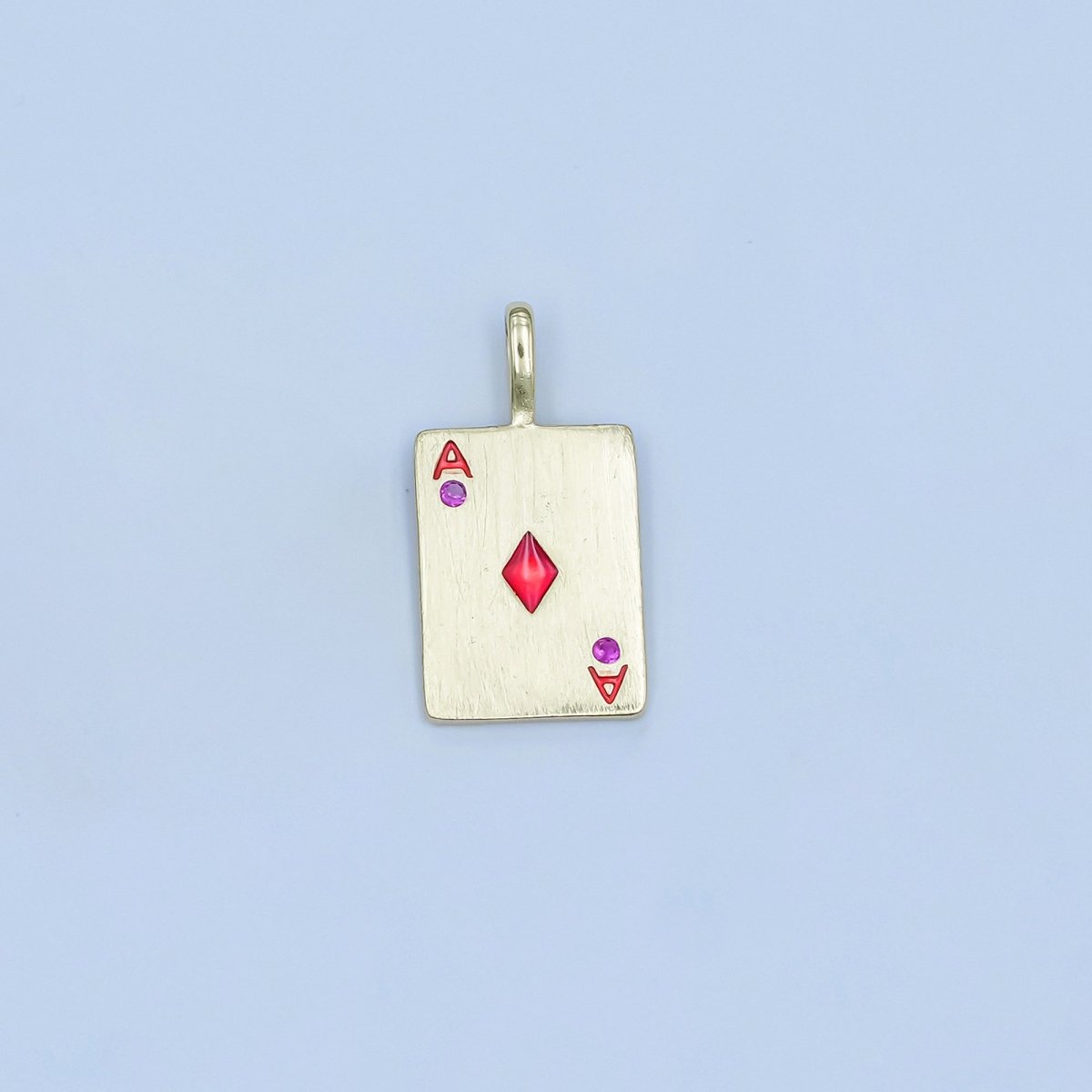 Stainless Steel Ace Playing Card CZ Pendant in Gold &amp; Silver | AA1449 - AA1452