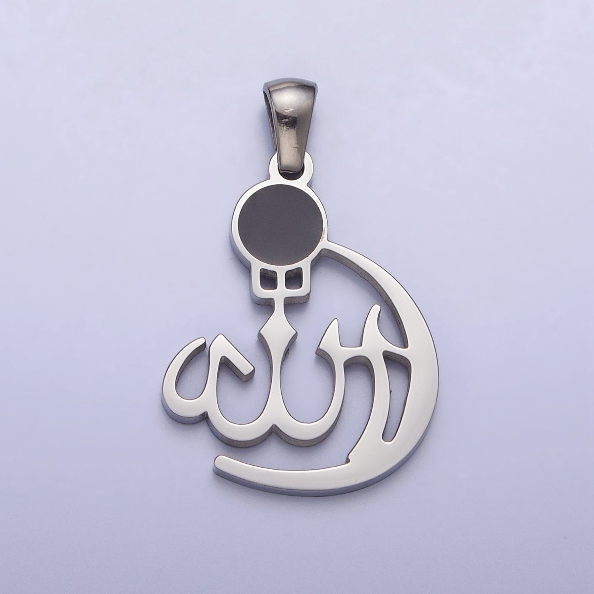 Stainless Steel "Allah" "God" Calligraphy Arabic Muslim Religious Pendant in Gold &amp; Silver J-473 J-486