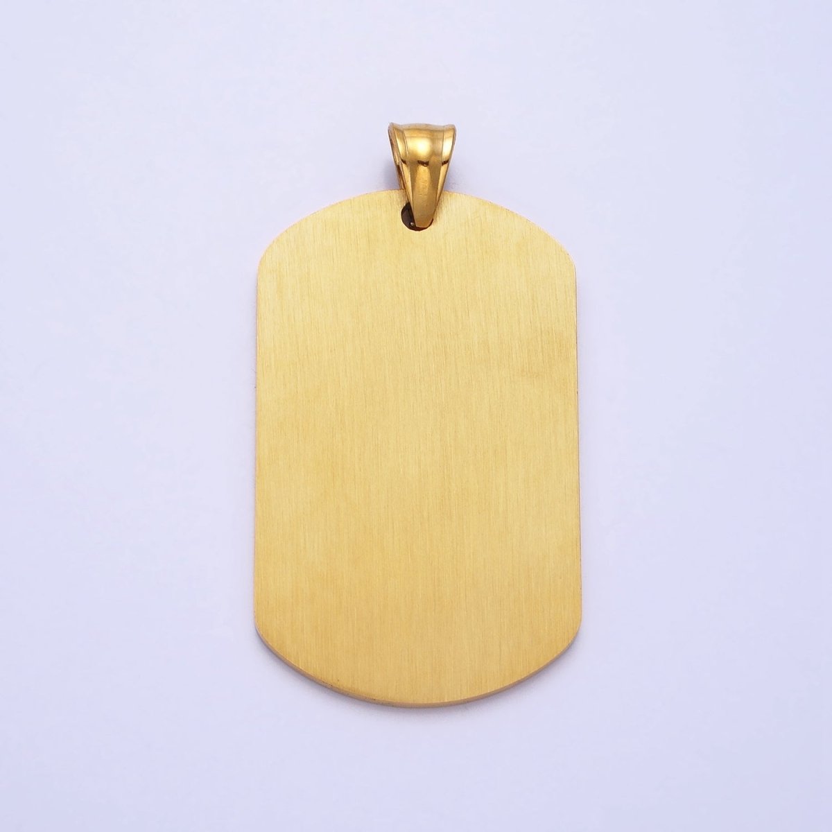 Stainless Steel American Flag Enamel Rectangular Tag Pendant in Gold &amp; Silver | P-1106