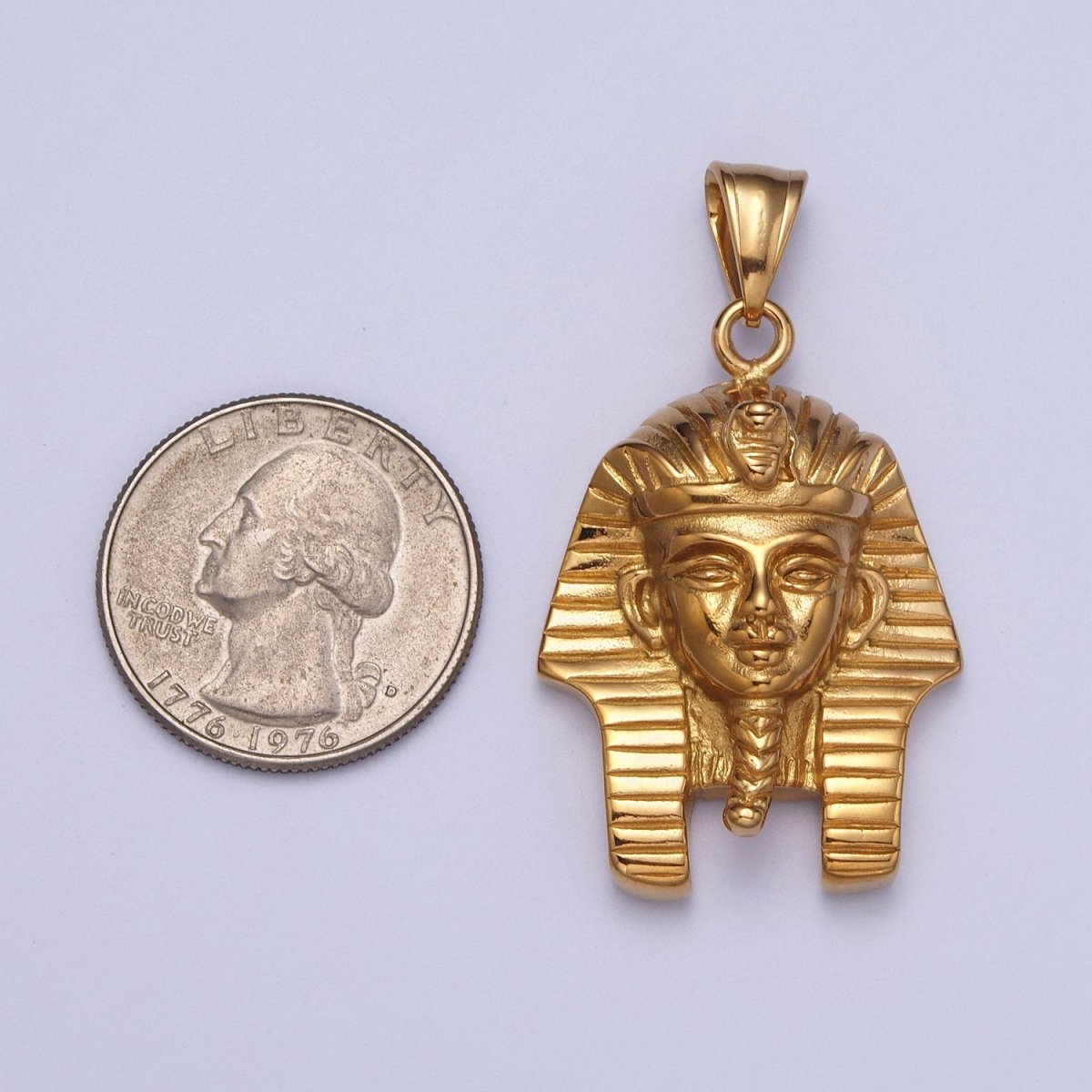 Stainless Steel Ancient Egyptian Pharaoh King Mummy Pendant in Gold &amp; Silver J-448 J-451