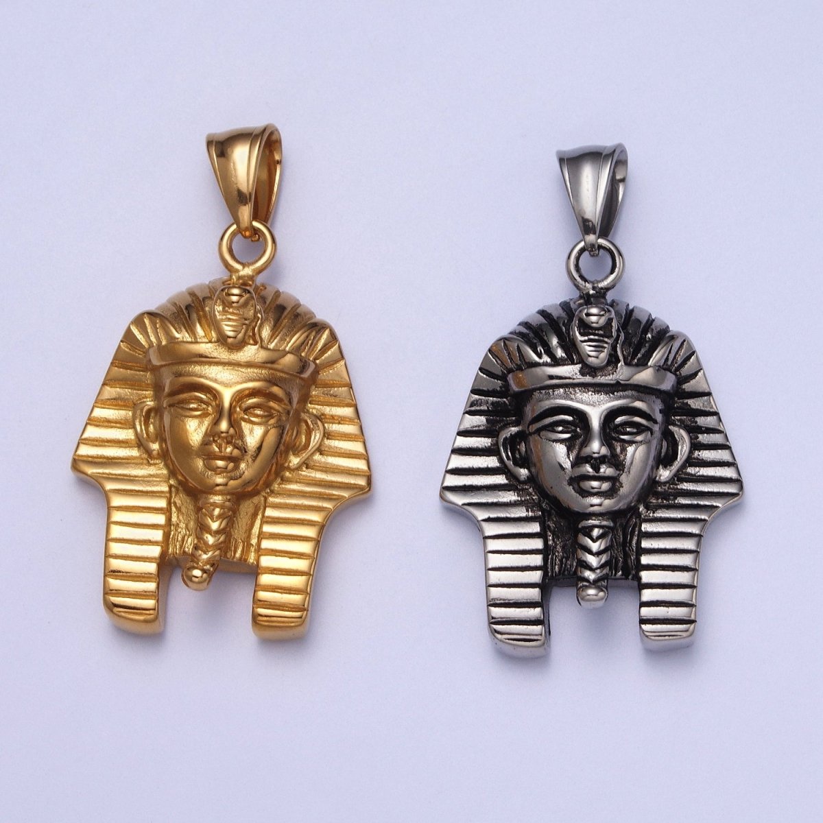 Stainless Steel Ancient Egyptian Pharaoh King Mummy Pendant in Gold &amp; Silver J-448 J-451