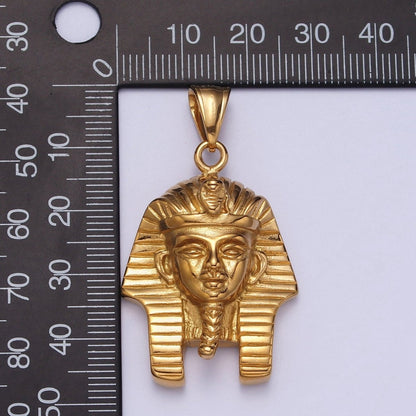 Stainless Steel Ancient Egyptian Pharaoh King Mummy Pendant in Gold &amp; Silver J-448 J-451