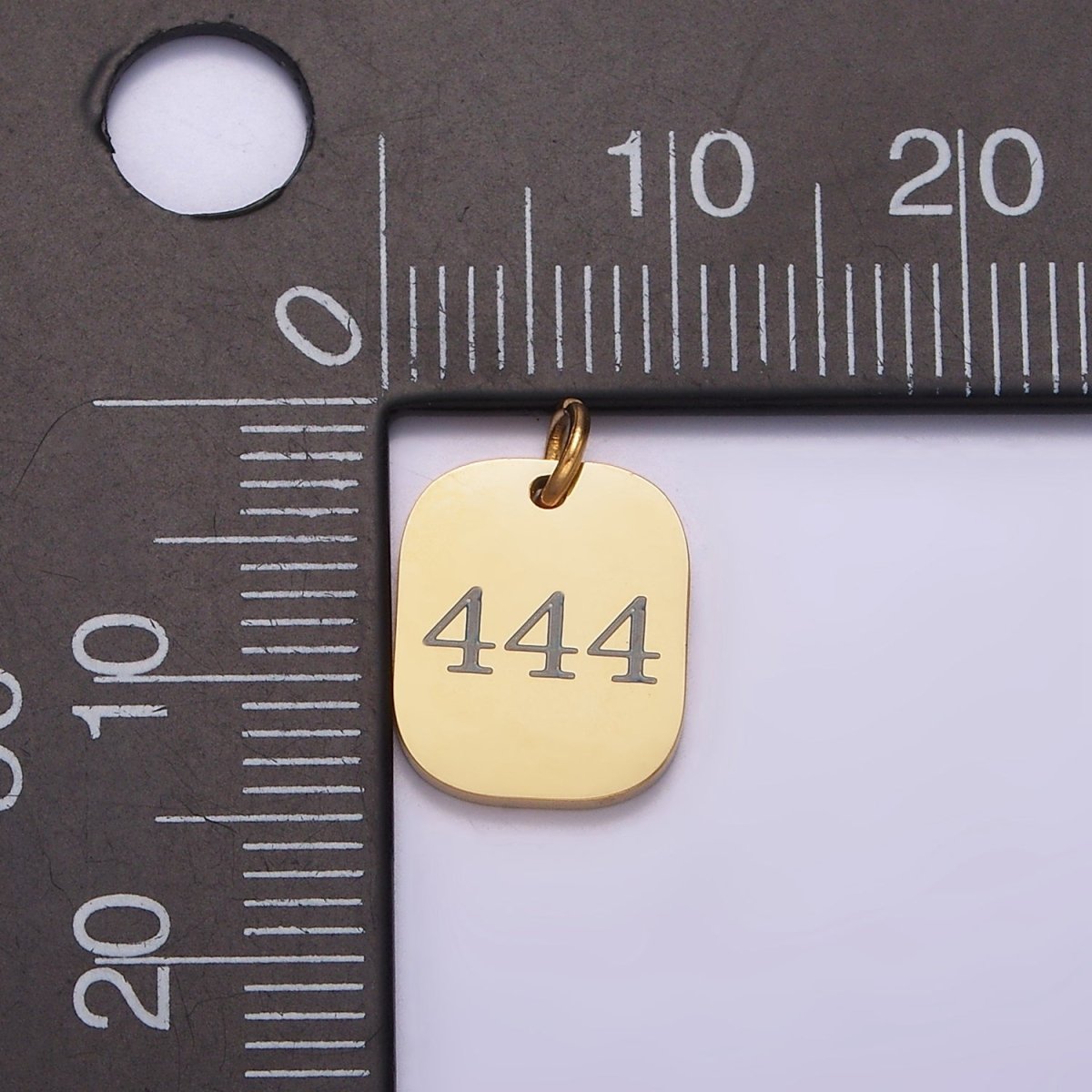 Stainless Steel Angel Number Numerology Engraved 14mm Silver Tag Charm P-579-P-587