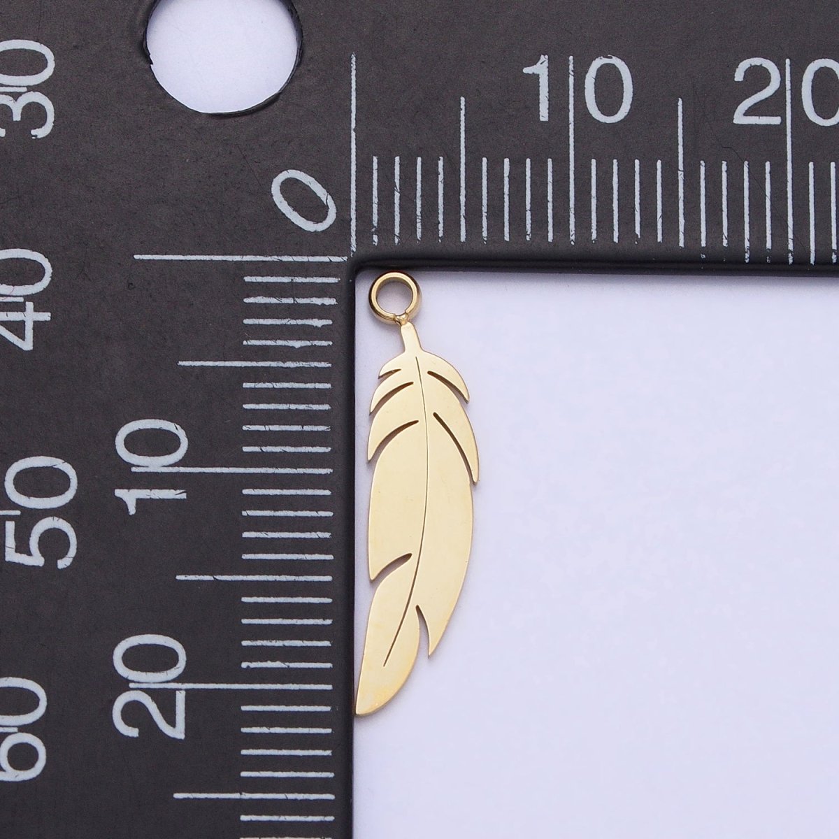 Stainless Steel Animal Feather Nature Leaf Charm in Gold &amp; Silver | P-900
