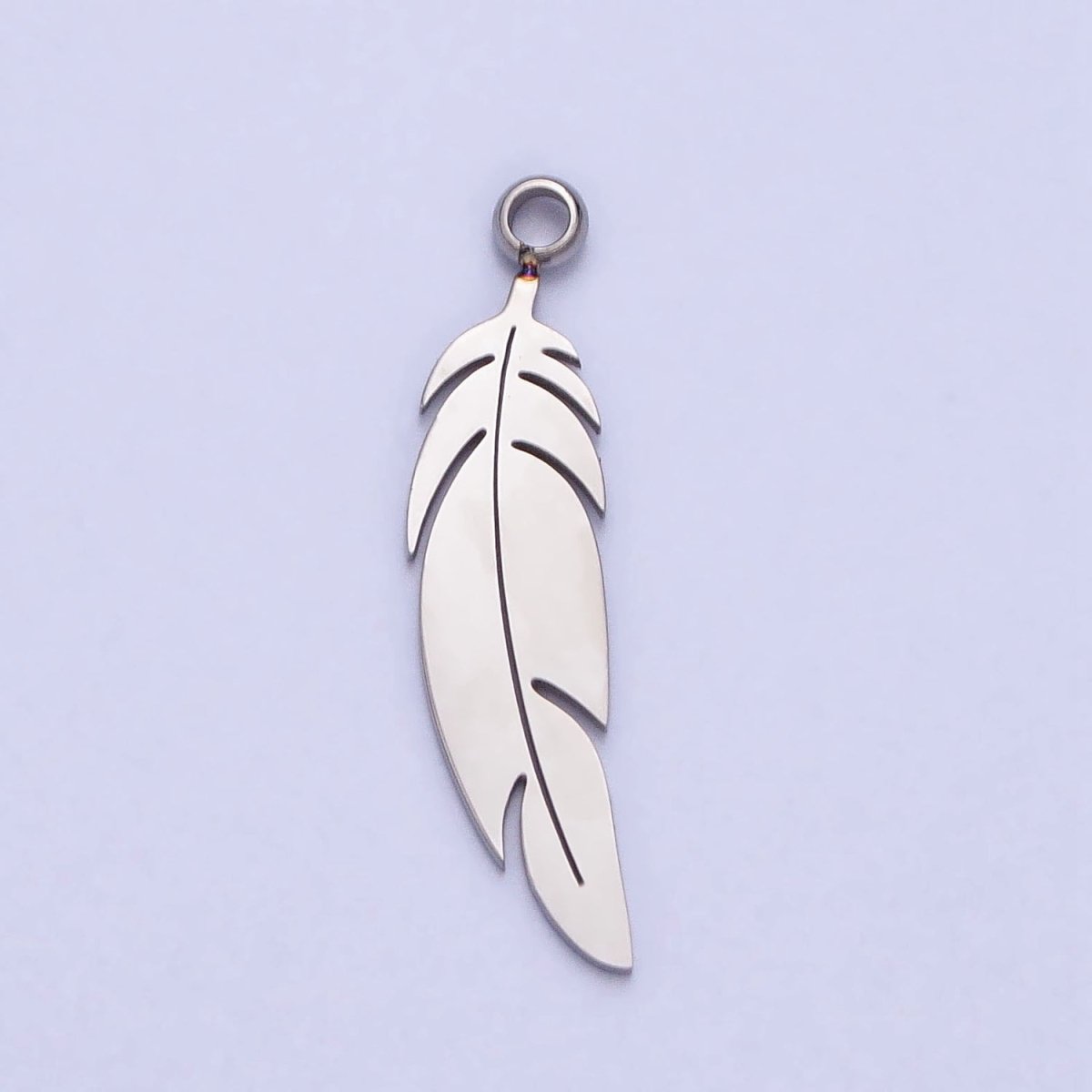 Stainless Steel Animal Feather Nature Leaf Charm in Gold &amp; Silver | P-900