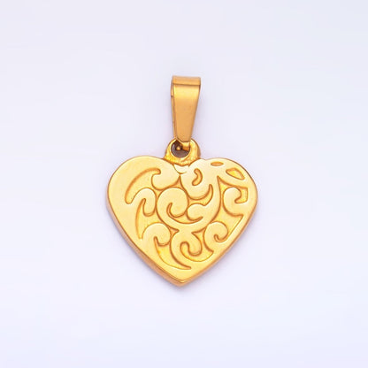 Stainless Steel Artisan Curve Heart Pendant | P1553