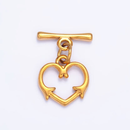 Stainless Steel Artisan Heart Toggle Clasps Closure Finding | Z1261