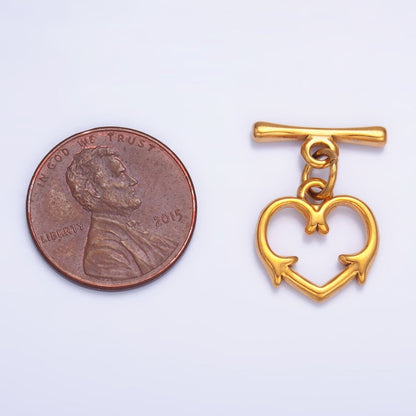 Stainless Steel Artisan Heart Toggle Clasps Closure Finding | Z1261