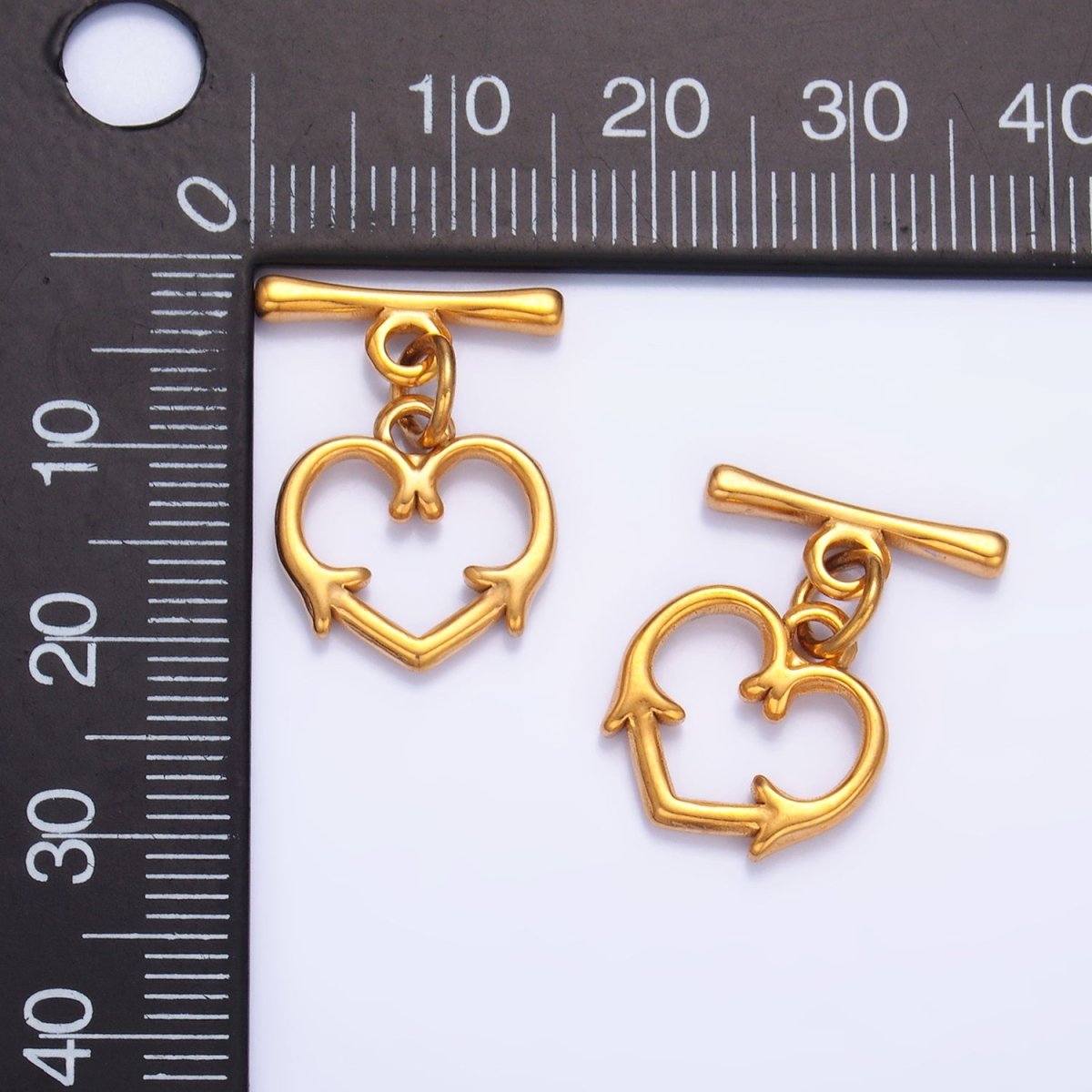 Stainless Steel Artisan Heart Toggle Clasps Closure Finding | Z1261