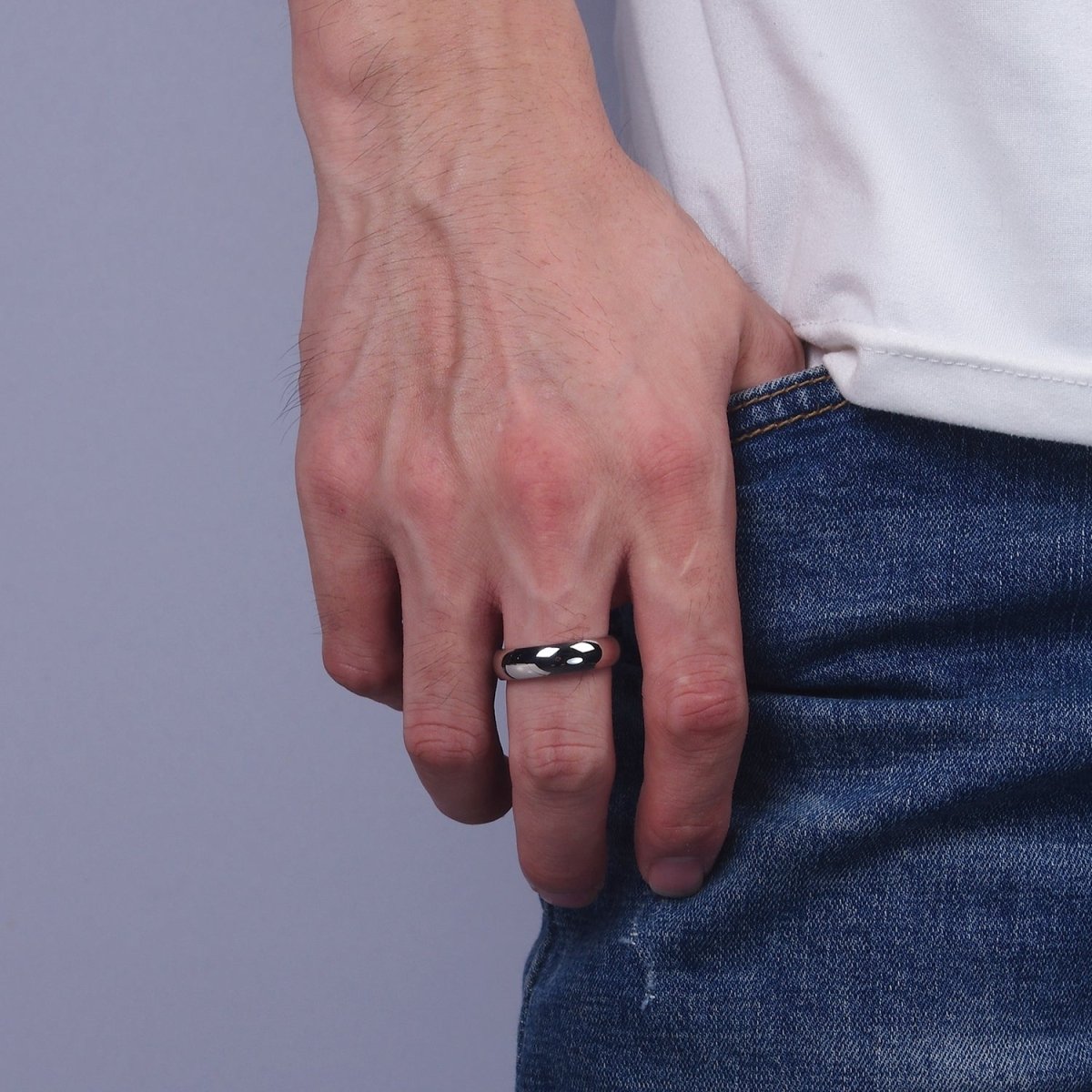Stainless Steel Band Minimalist Ring in Gold &amp; Silver | O1204, O1207