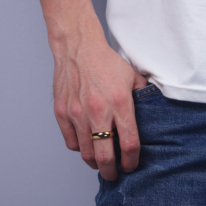 Stainless Steel Band Minimalist Ring in Gold &amp; Silver | O1204, O1207