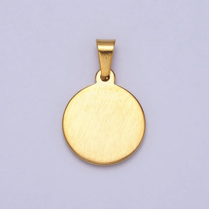 Stainless Steel Black Hamsa Hand White Enamel Round Pendant in Gold &amp; Silver J-655 J-659