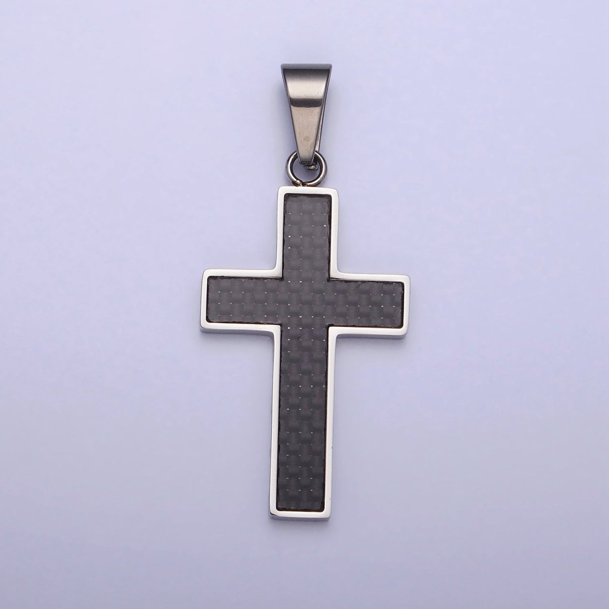 Stainless Steel Black Latin Cross Religious 43.5mm Pendant in Gold &amp; Silver | P-1125