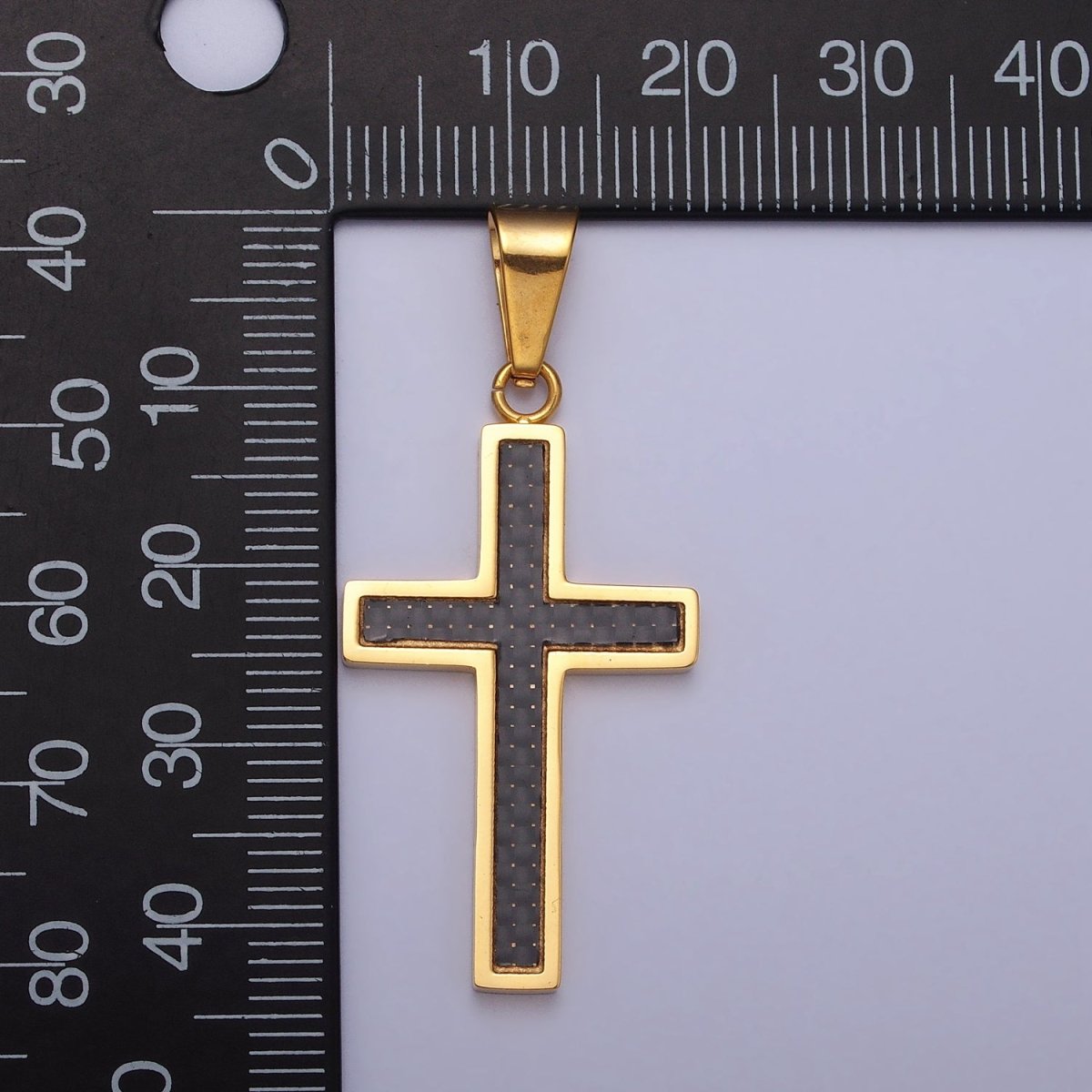 Stainless Steel Black Latin Cross Religious 44mm Pendant in Gold &amp; Silver J-570 J-574