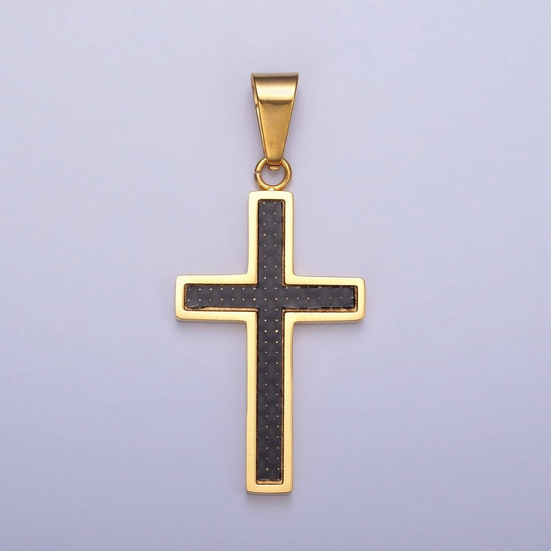 Stainless Steel Black Latin Cross Religious 44mm Pendant in Gold &amp; Silver J-570 J-574