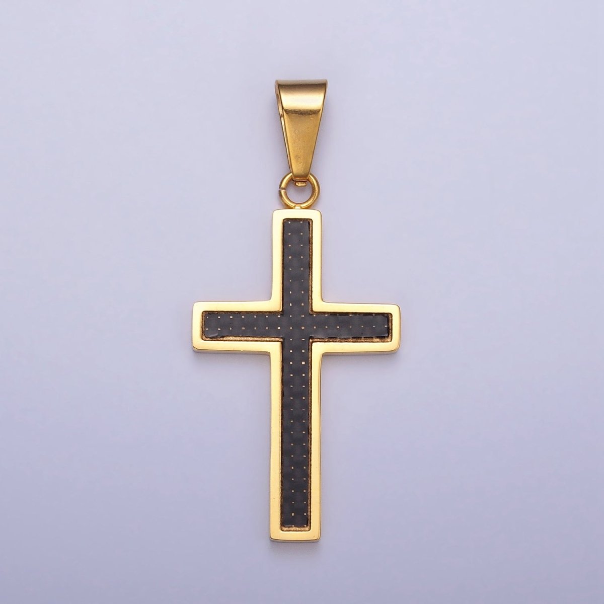 Stainless Steel Black Latin Cross Religious 44mm Pendant in Gold &amp; Silver J-570 J-574