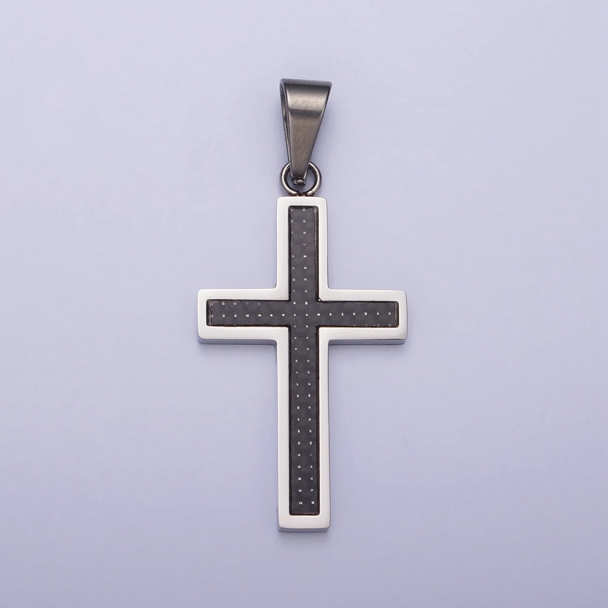 Stainless Steel Black Latin Cross Religious 44mm Pendant in Gold &amp; Silver J-570 J-574
